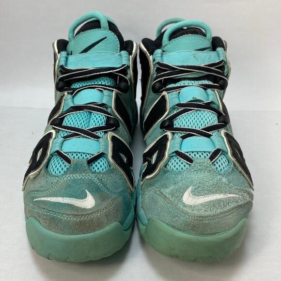 NIKE AIR "More Uptempo" (GS) Light Aqua/Black/White Shoes Size 7Y - Picture 2 of 11